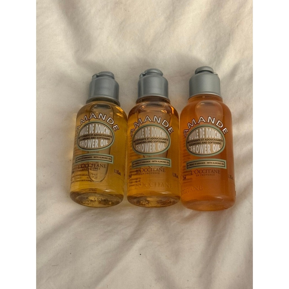L'Occitane Almond Shower Oil Travel Size 35 mL Lot of 3 Amande Bath Body